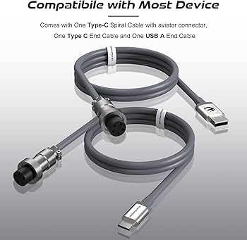 Amazon.com: ZIYOU LANG 2 in 1 Custom Coiled USB C to A and C Cable